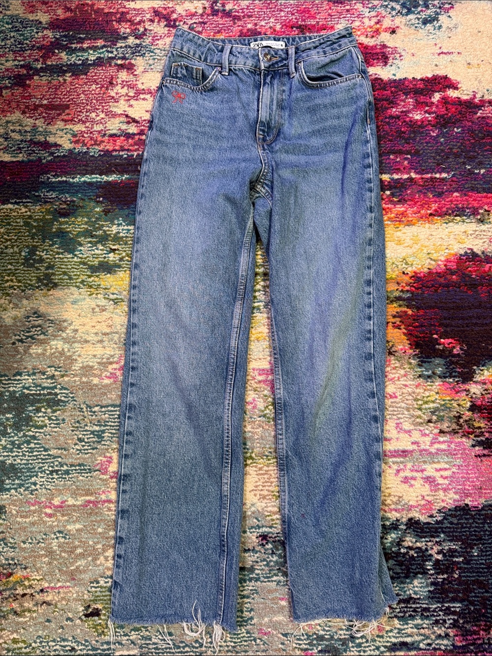 Zara Blue Straight-Leg Women's Jeans - Size 2
